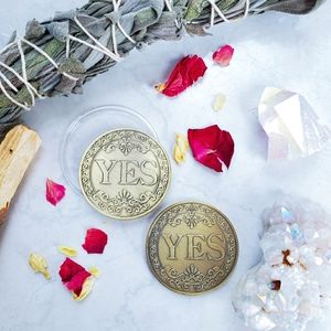 NWT • Mystical Double-sided "YES" Bronze Metal Coin